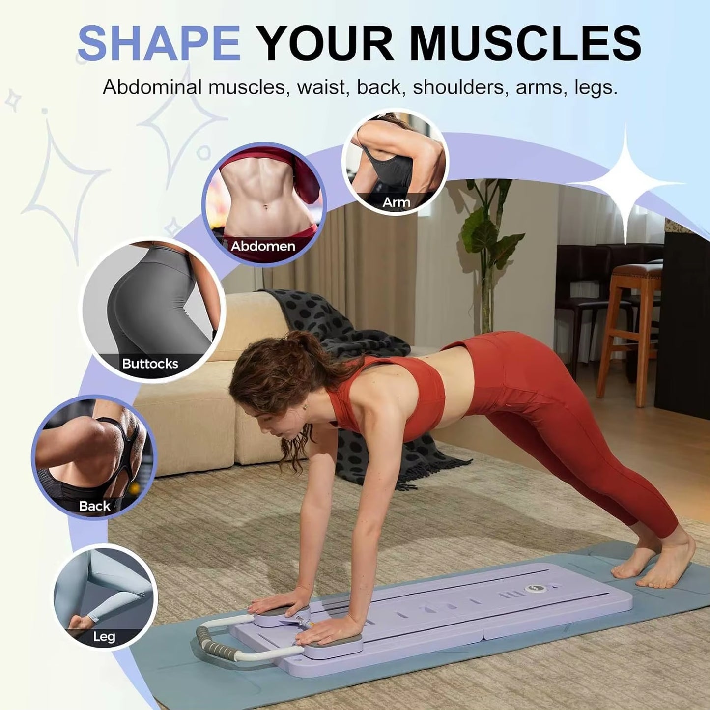 Foldable 4-in-1 Ultimate Pilates Reformer Board